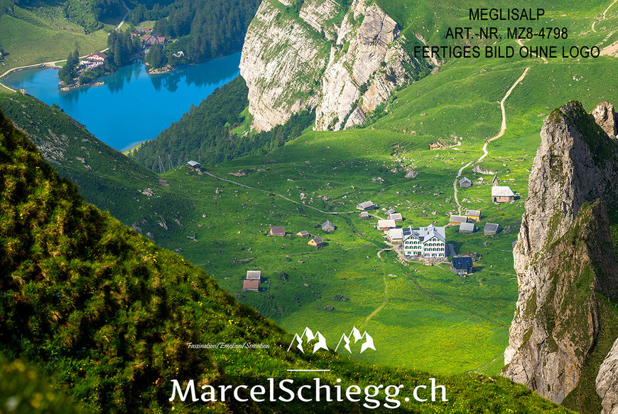 Poster, Meglisalp, Seealpsee, Alpstein, Marcel Schiegg