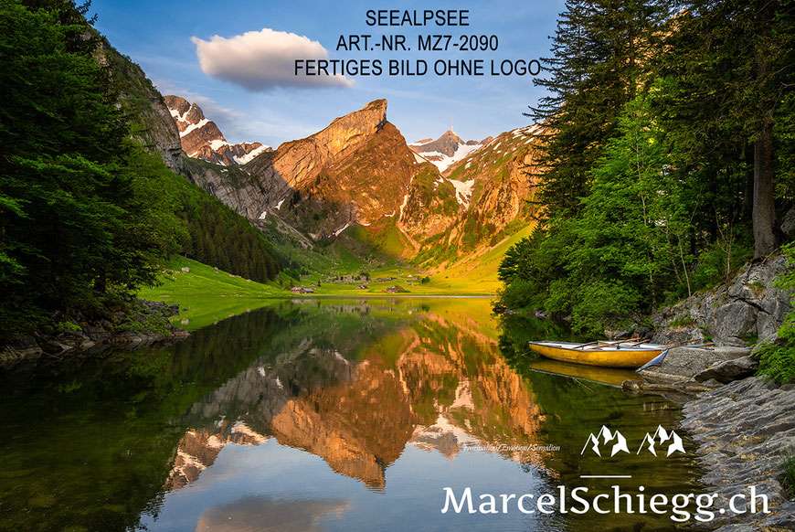 Berggasthaus Forelle, Seealpsee, Morgenstimmung, Bergsee