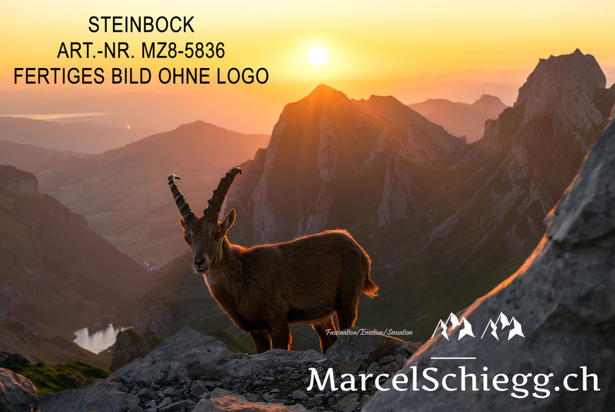 Marcel Schiegg, Fotografie, Steinbock, Steinböcke, Rotsteinpass, Wandbild, Leinwandbild, Marcel Schiegg Fotografie