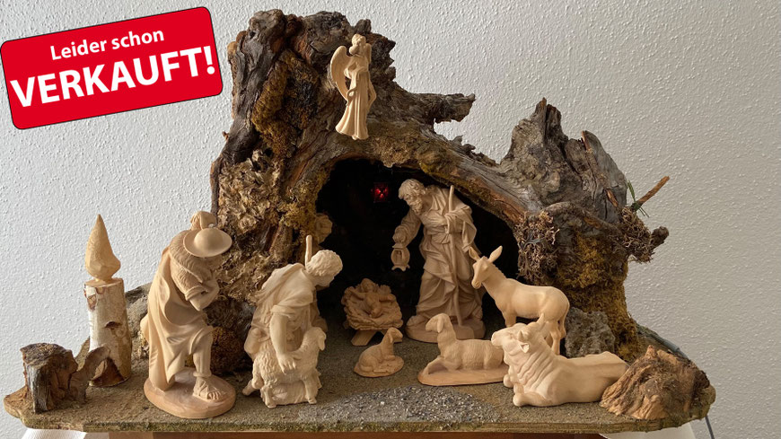 Krippe, Wurzelkrippe, Marcel Schiegg, Naturholz, Südtirol, Krippenfiguren, Weihnacht, Deko, Schnitzerei, verkaufe, Flohmarkt