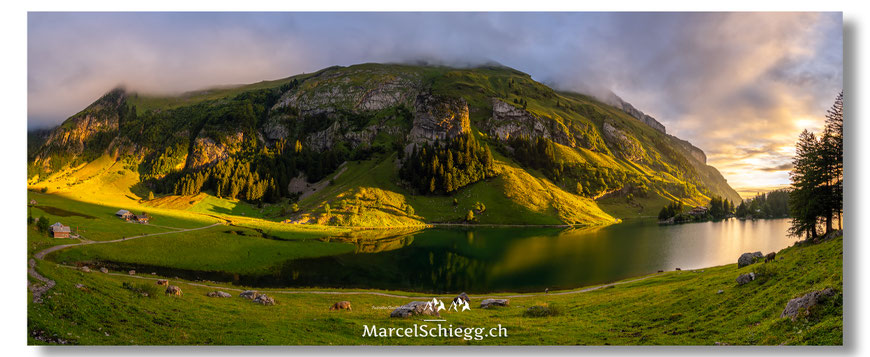 Marcel Schiegg, Fotografie, Seealpsee, Berggasthaus Seealpsee, Berggasthaus Forelle, Alpstein, Appenzell, Appenzellerland, Schweiz, Bergsee