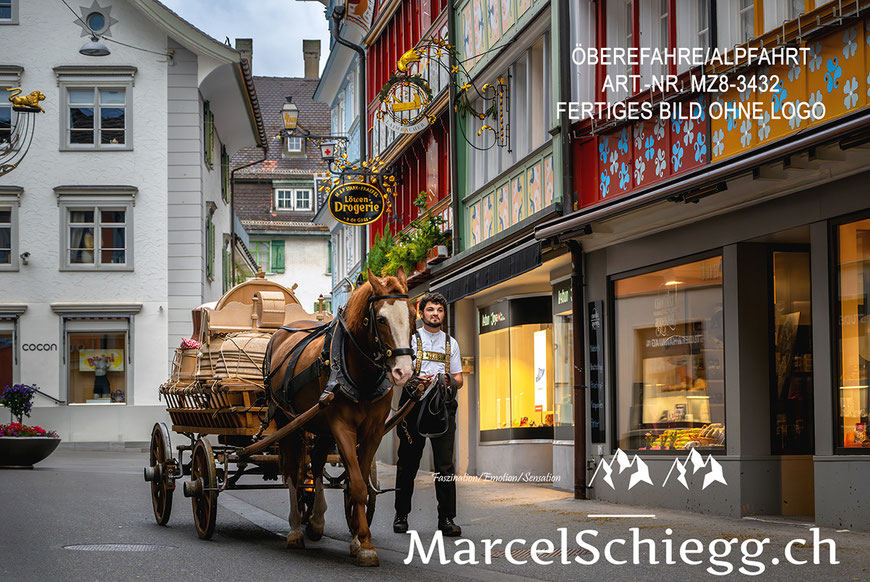 Leinwandbild-Öberefahre, Appenzeller Tradition, Lediwagen