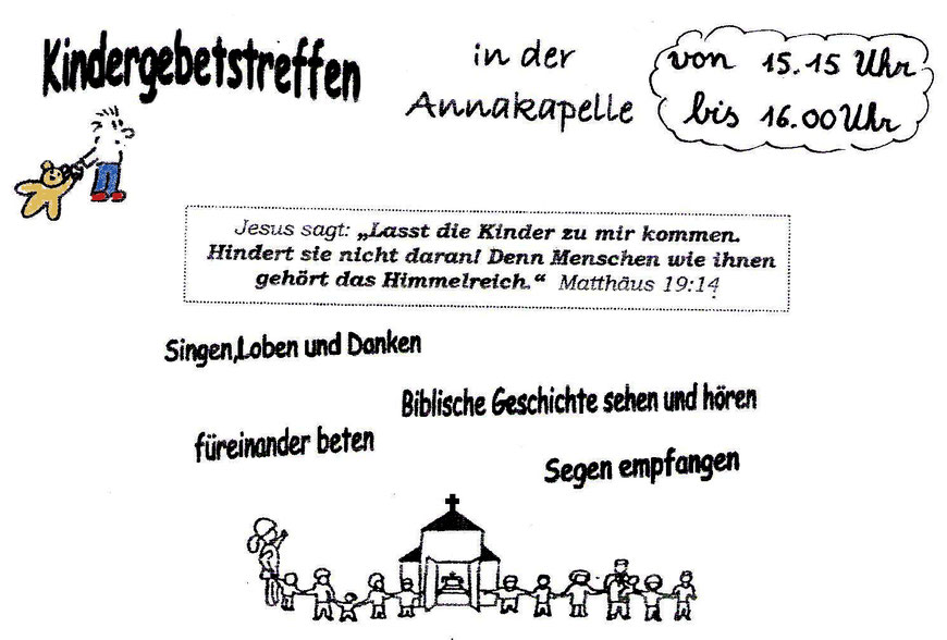 Kindergebetstreffen 15. Oktober 2020 in der Annakapelle von St. Martin Hergenrath