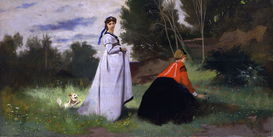 Anselm Feuerbach, Zwei Damen in der Landschaft