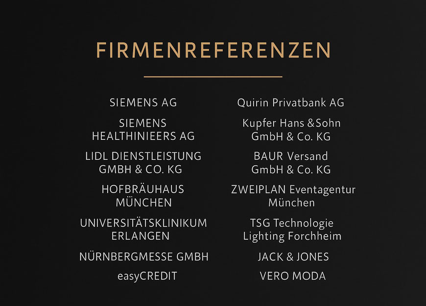 Firmenreferenzen DJ Michael Baumgartner – Siemens, Lidl, Quirin Bank, Hofbräuhaus u. v. m. | DJ für Firmenfeiern in Nürnberg, Erlangen & Umgebung