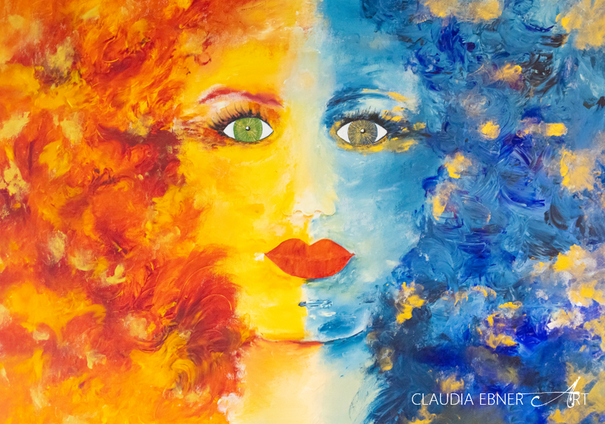 DIE VOLLENDUNG BY CLAUDIA EBNER ART - MALEREI ACRYL AUF LEINWAND GRÖSSE CA 80 x 100 x 4 cm