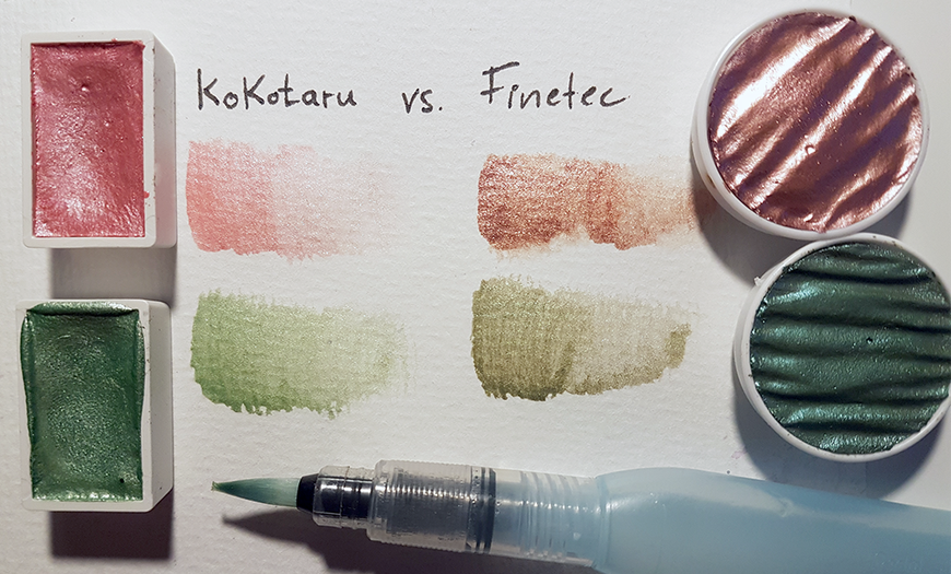Vergleich Kokotaru und coliro Pearlcolors von Finetec