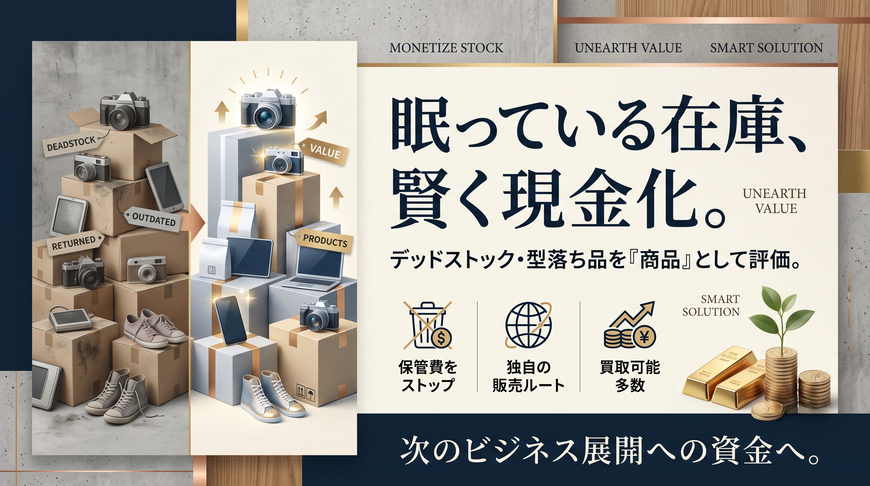 過剰在庫を利益に変える賢い選択。保管コスト、もう払わない。