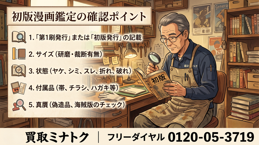 初版漫画鑑定の確認ポイント