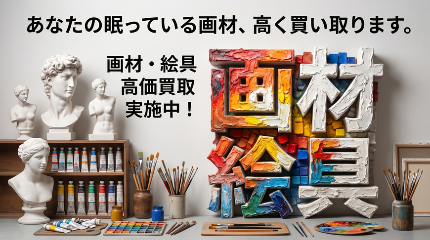 画材　絵具　色鉛筆　ソフトパステル　筆　出張買取　宅配買取