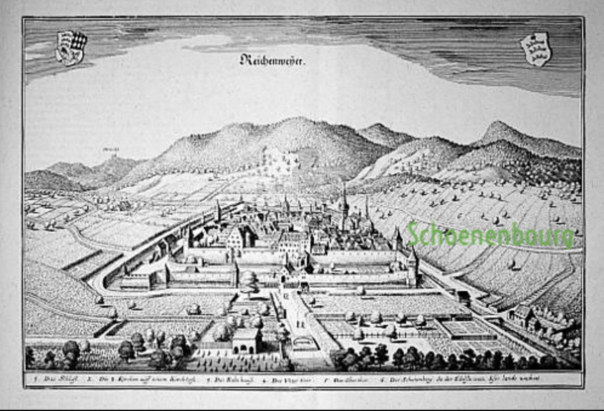 Le cartographe Matthäus Merian mentionne le Schoenenbourg en 1644 dans son célèbre ouvrage Topographia Alsatiae et le qualifie de terroir "où pousse le vin le plus noble de ce pays"