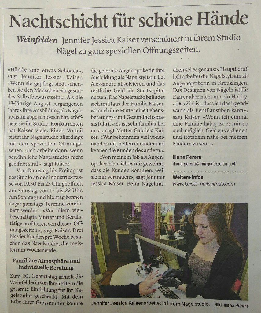 Iliana Perera - Thurgauer Zeitung - 06.04.2017