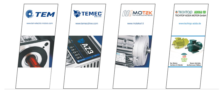 SPS Drives 2019 Messestand - TECHTOP ADDA MOTOR GmbH in Rodgau - Shanghai Top Motor Co. Ltd. - TEM Electric Motors srl. - Motek srl - TEMEC Drive srl.