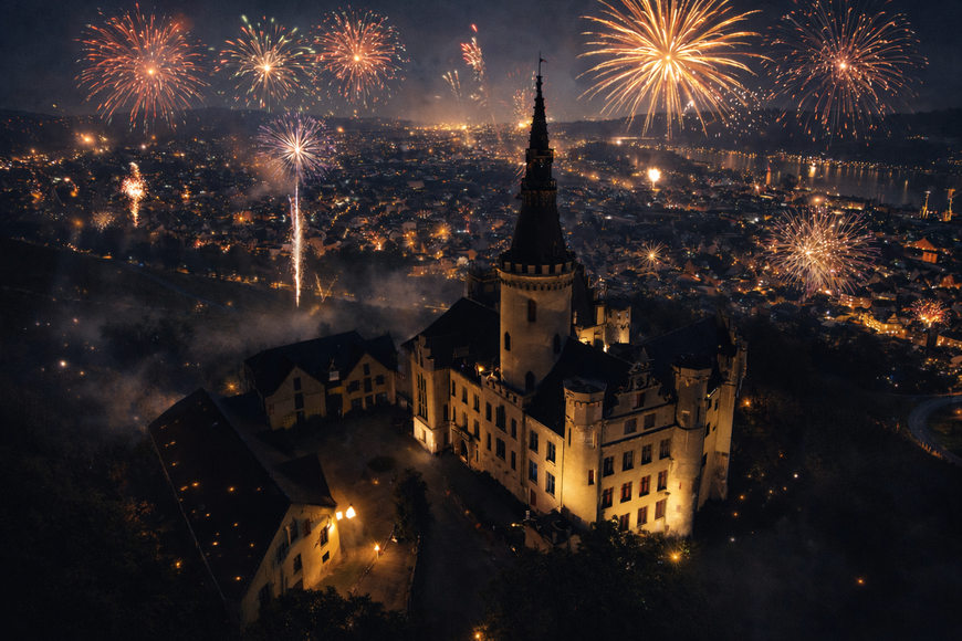 Silvester, Party, Feuerwerk, Schloss Arenfels, 