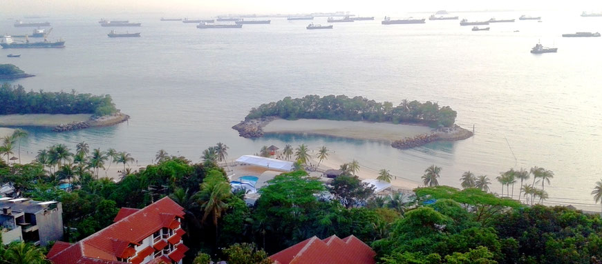 Fahrt mit der Seilbahn über Sentosa