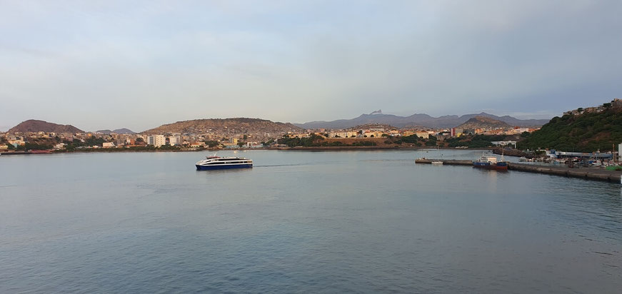 Ankunft am Liegeplatz in Praia