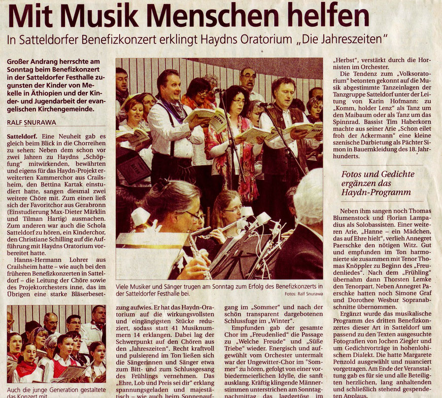 Hohenloher Tagblatt, 16. April 2013 