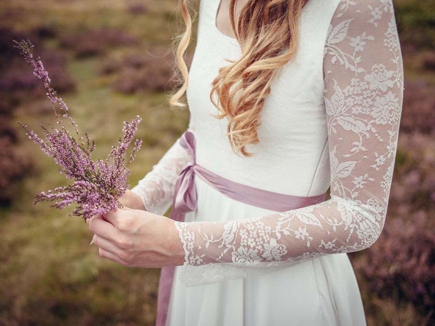 Brautkleid Vintage Spitze mit Ärmel "Serena"