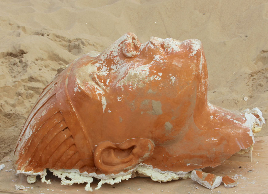 sphinx head recovered from 1923 movie set