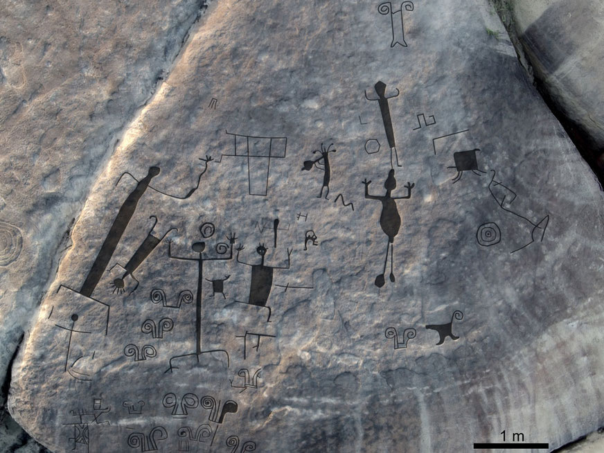 Aerial view of rock art panel found in Venezuela