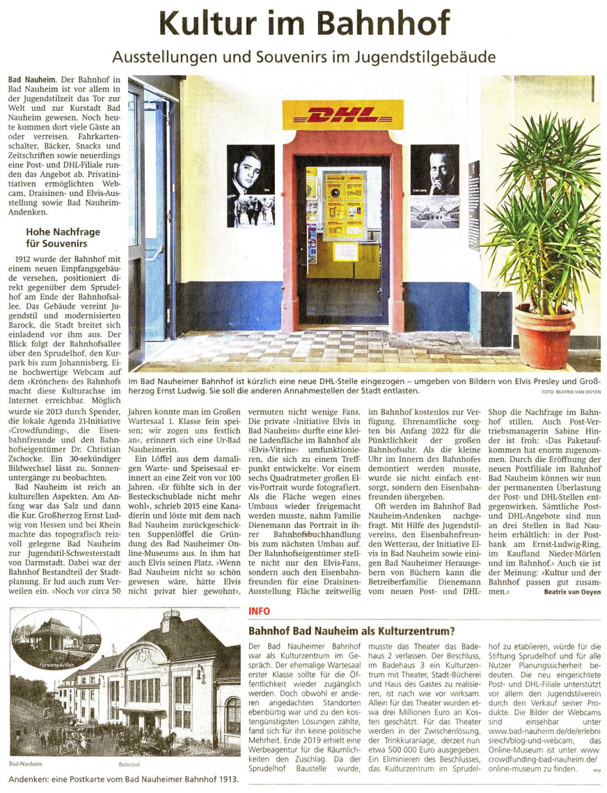 WZ 14.05.2022,  KULTUR IM BAHNHOF von Beatrix van Ooyen