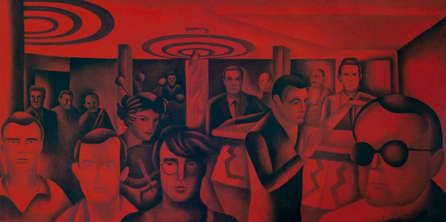 Pesadilla interior, 140 x 280 cm, mixta sobre tela.