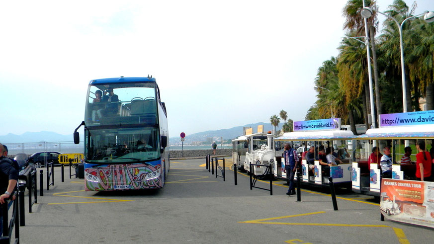 Palm Bus und Bimmelbahn am Quai Laubeuf