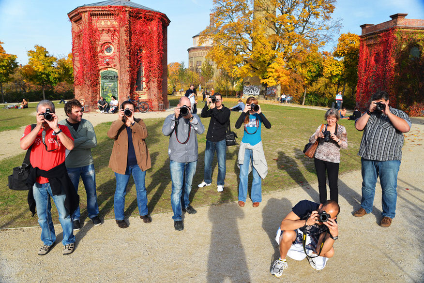 Fortgeschrittenen Fotokurs Teilnehmer Gruppe