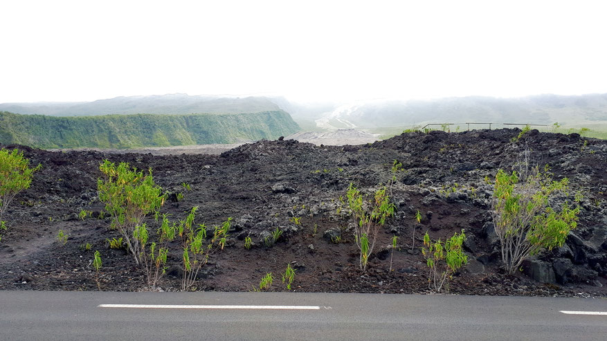Straßen sind teilweise direkt in erkaltete Lavafelder gebaut