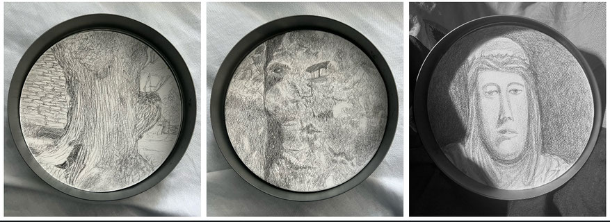 Transformation, dessins au graphite, 2025