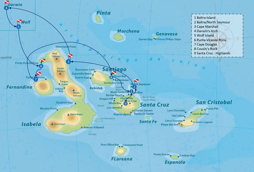 Galapagos Shark Diving itinerary
