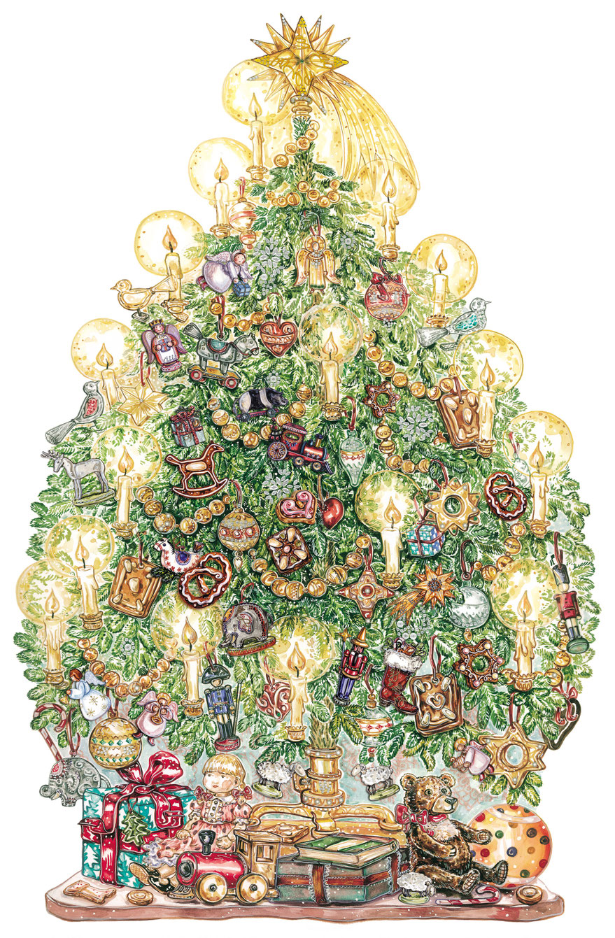 Großer Weihnachtsbaum Illustration Caroline Ronnefeldt