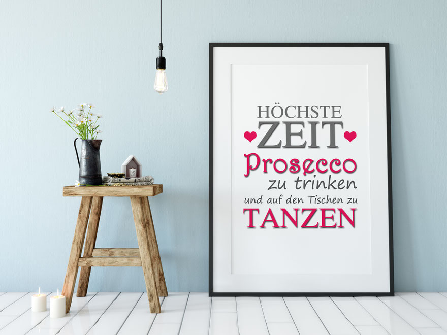 Kunstdruck Prosecco Wohnen & Leben