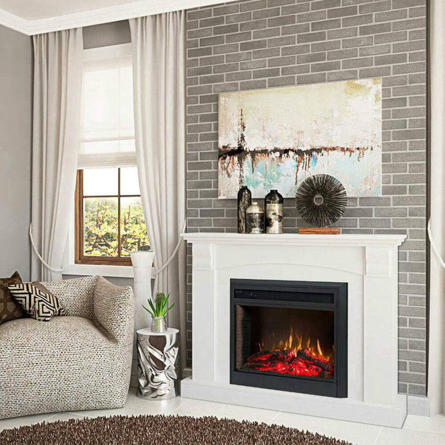 White Home Décor Electric Fireplace