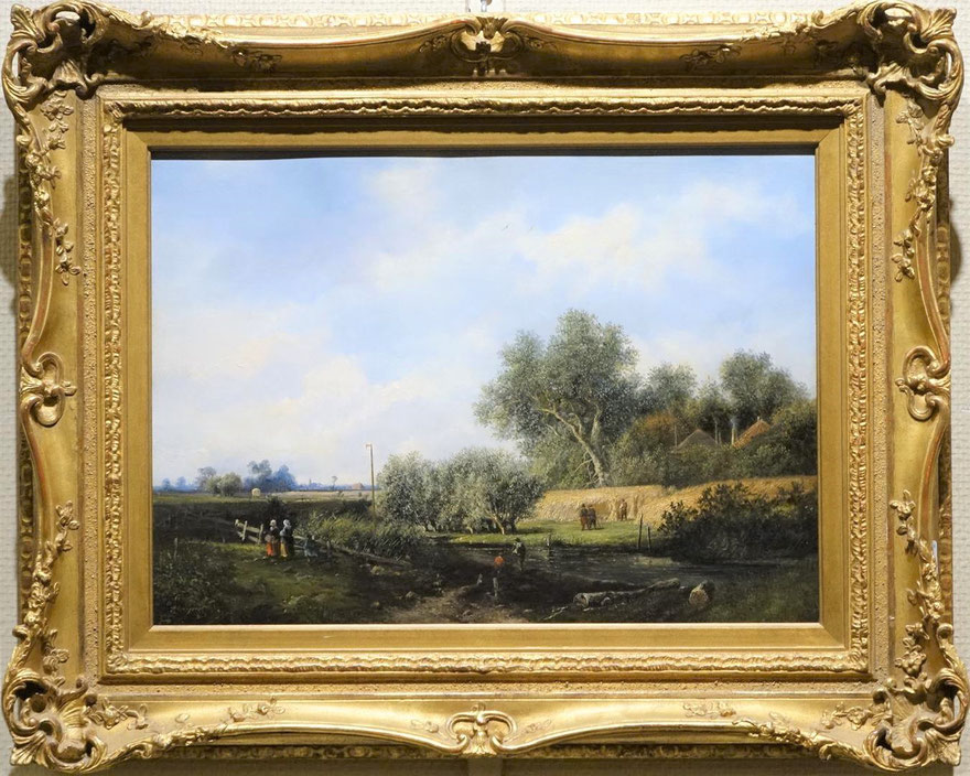 te_koop_aangeboden_een_zomer_landschap_schilderij_van_pieter_lodewijk_francisco_kluyver_1816-1900_hollandse_romantiek