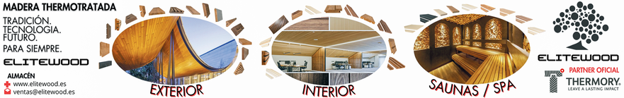 Termomadera para interior, exterior, sauna y wellness