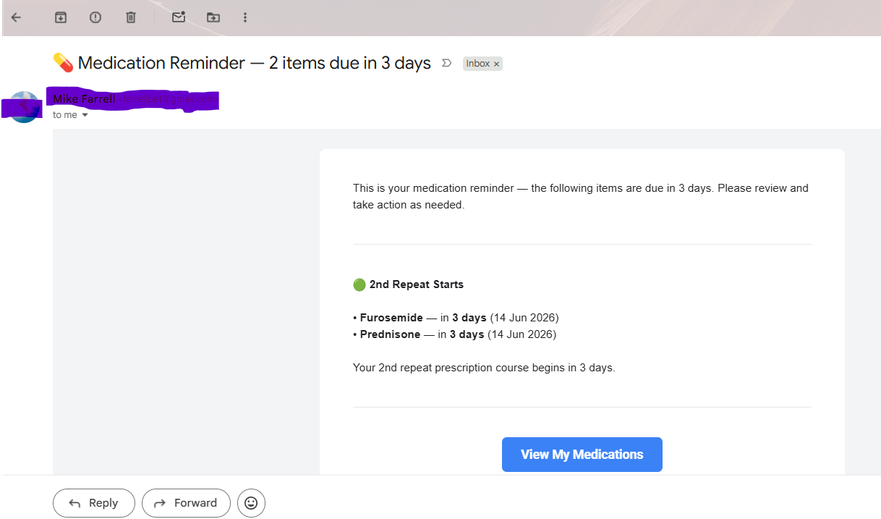 EXAMPLE OF AN EMAIL ALERT