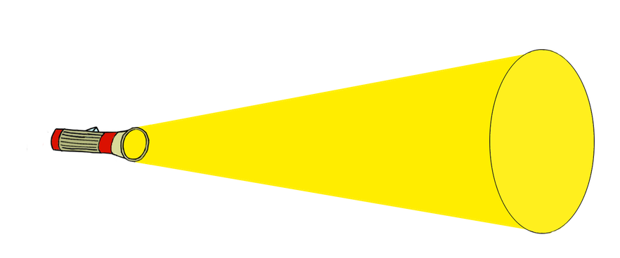 Licht: 1. Grundlagenexperiment mit einer Taschenlampe - Nela forscht