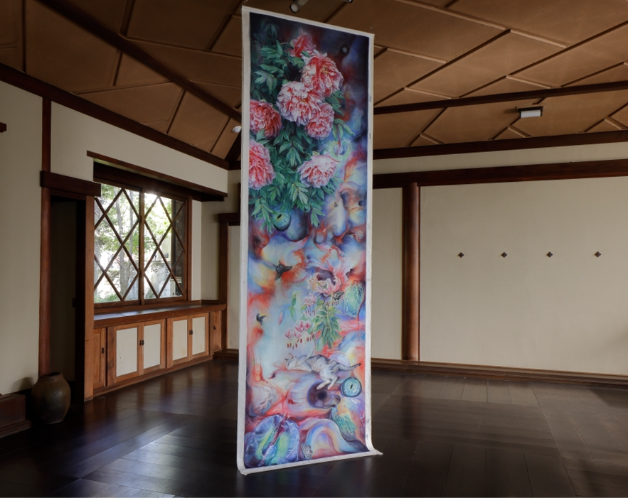 高橋龍太郎コレクション連携企画展 <狭間に揺れる>Waving in the Gap 2023年 360×120cm 旧川端龍子邸・アトリエ