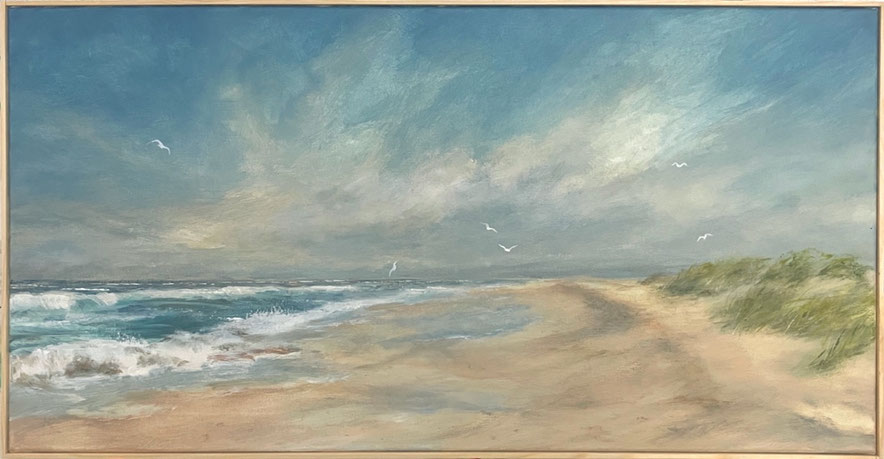 "Strandspaziergang", 40 x 80 cm, Acryl auf Leinwand, 2025