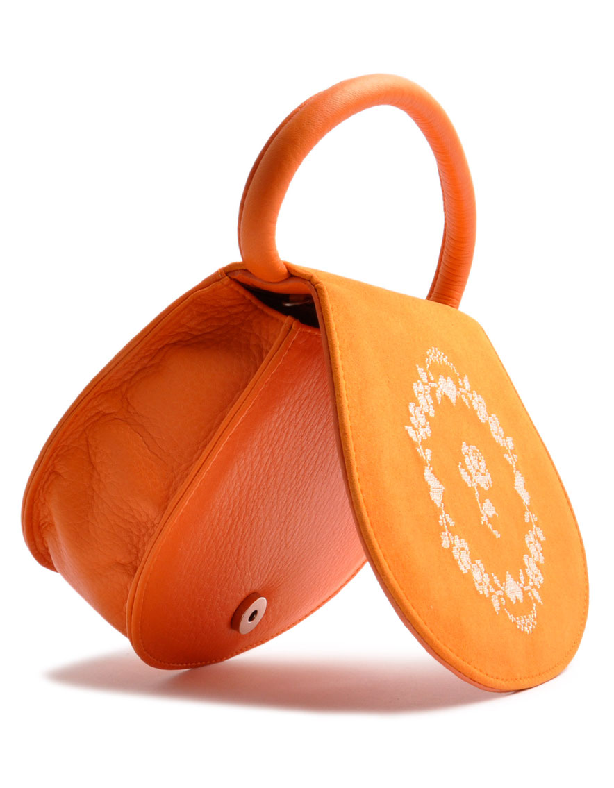 Trachtentasche Leder orange OSTWALD Traditional Craft