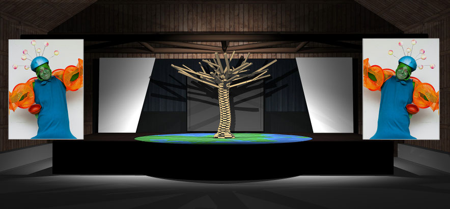 Bühnenbild von Daniel Böttcher "Die Vier(einhalb) Jahreszeiten" Stelzenfestspiele bei Reuth 2023