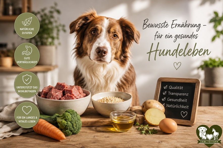 Natürliche Hundeernährung und hochwertige Zutaten