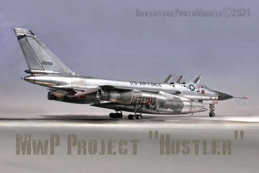 MWP (Metal Work Panels) Project : " Hustler" - Strategic Air Command Coanvair B-58 "Hustler"-  Monogram/Revell (1980 kit reboxed) 1/48 scale model  - High detailed & customized  - Full MWP finished