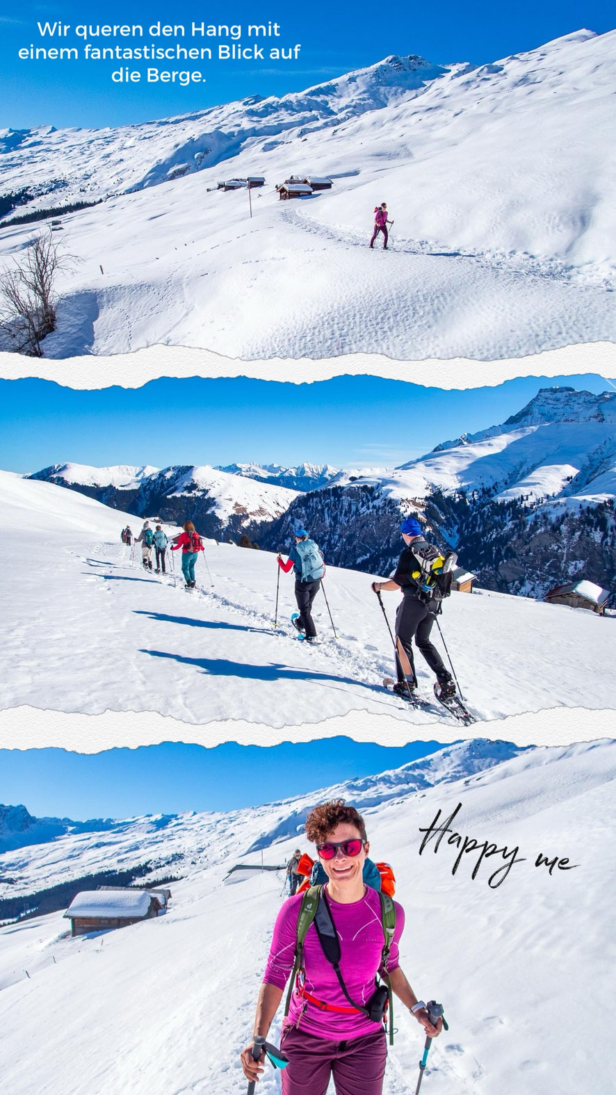 Walser-Siedlungen entlang des Schneeschuhtrails Camana im Naturpark Beverin