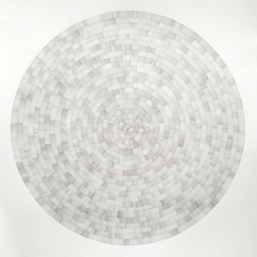 Gewebe (radial) VI, 2021, Bleistift auf Papier, 50 x 50 cm