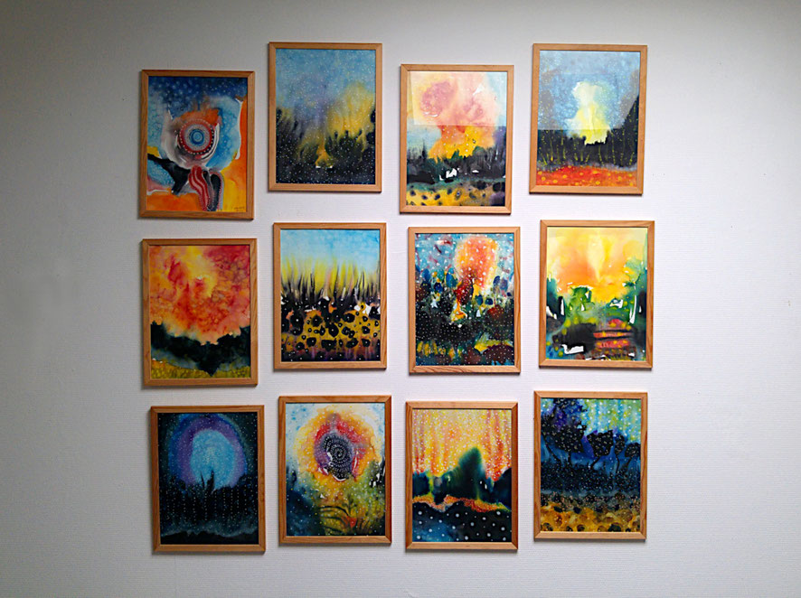 Sylvie Lander-peinture-masques-aquarelle-couleurs-crise