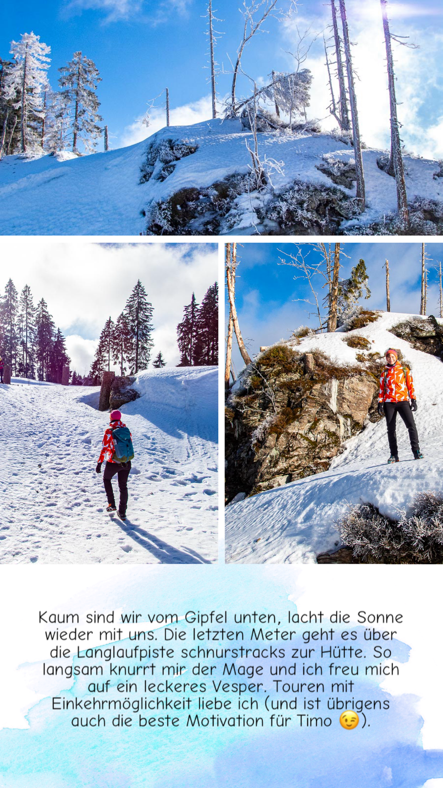 Vereiste Pfade und Winterstimmung beim Winteraufstieg im Bayerischen Wald