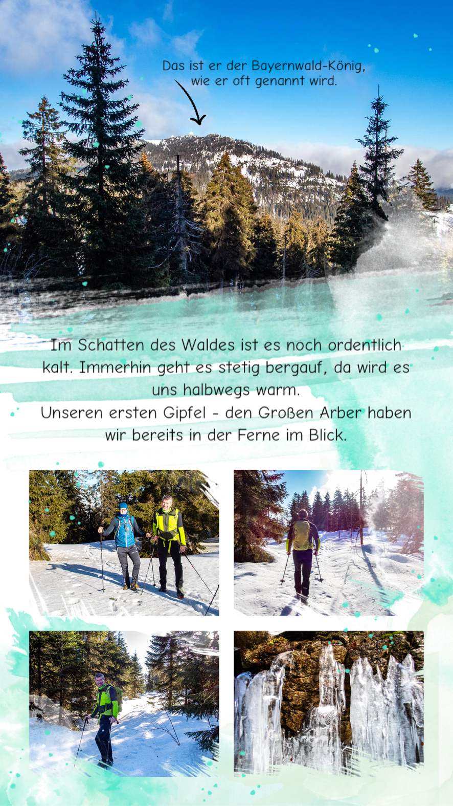 Eisiger Aufstieg mit Grödeln auf den Großen Arber
