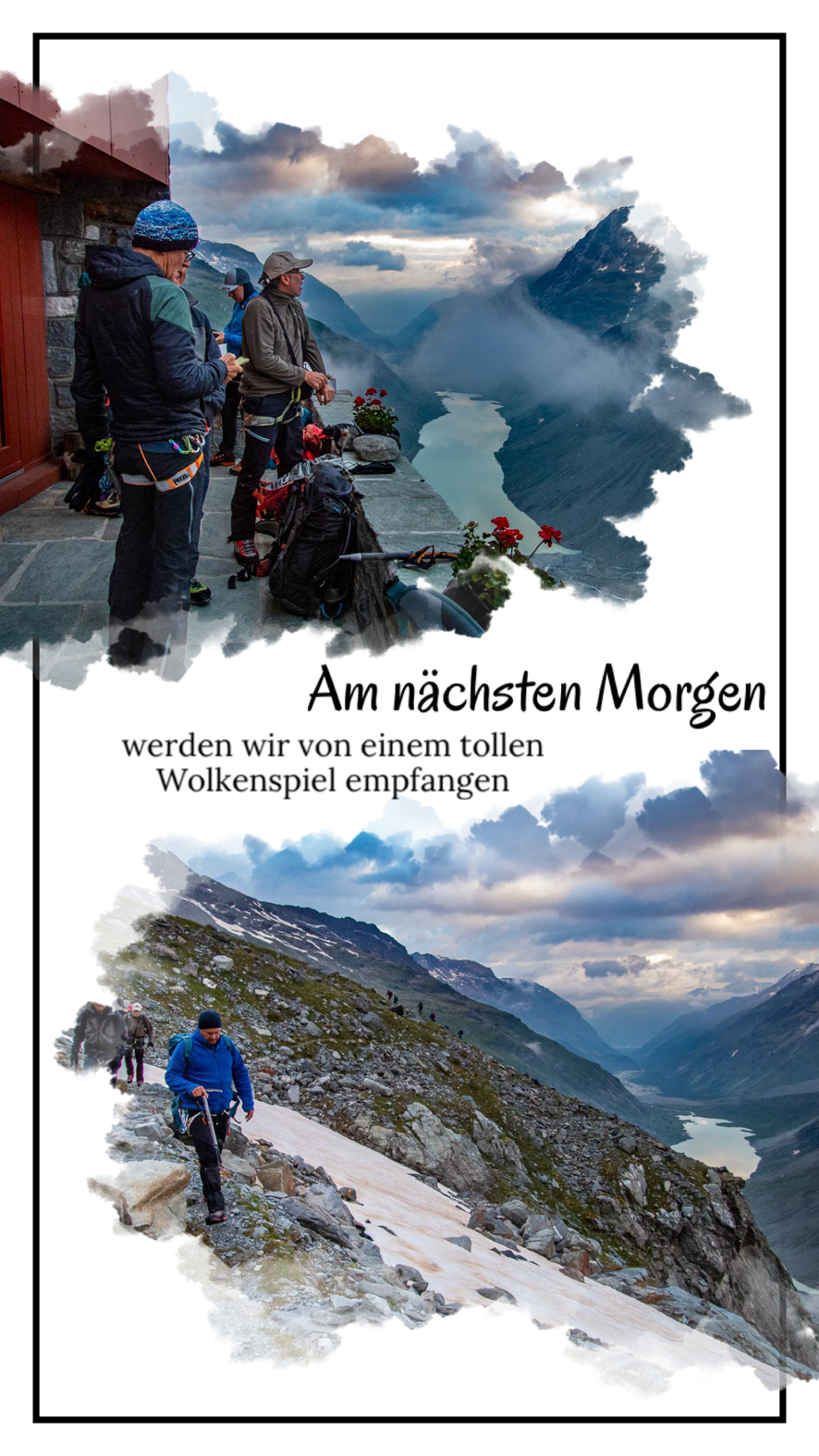 Hochtourenwochenende mit dem Alpenverein (DAV) Ludwigsburg im Engadin/Schweiz. Wanderung zur Coaz-Hütte (Chamanna Coaz) und auf die La Muongia in der Bernina-Gruppe.